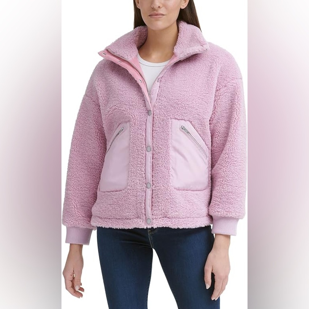 Pink Levi’s Women’s Sherpa Teddy Jacket